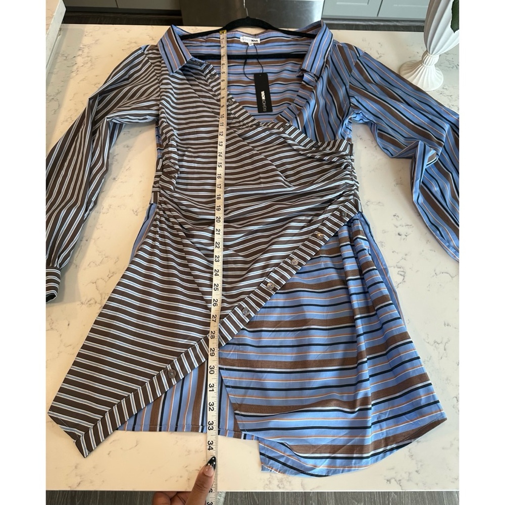 Fashionnova Multi-Striped Mini Dress - Size Large - Picture 8 of 11